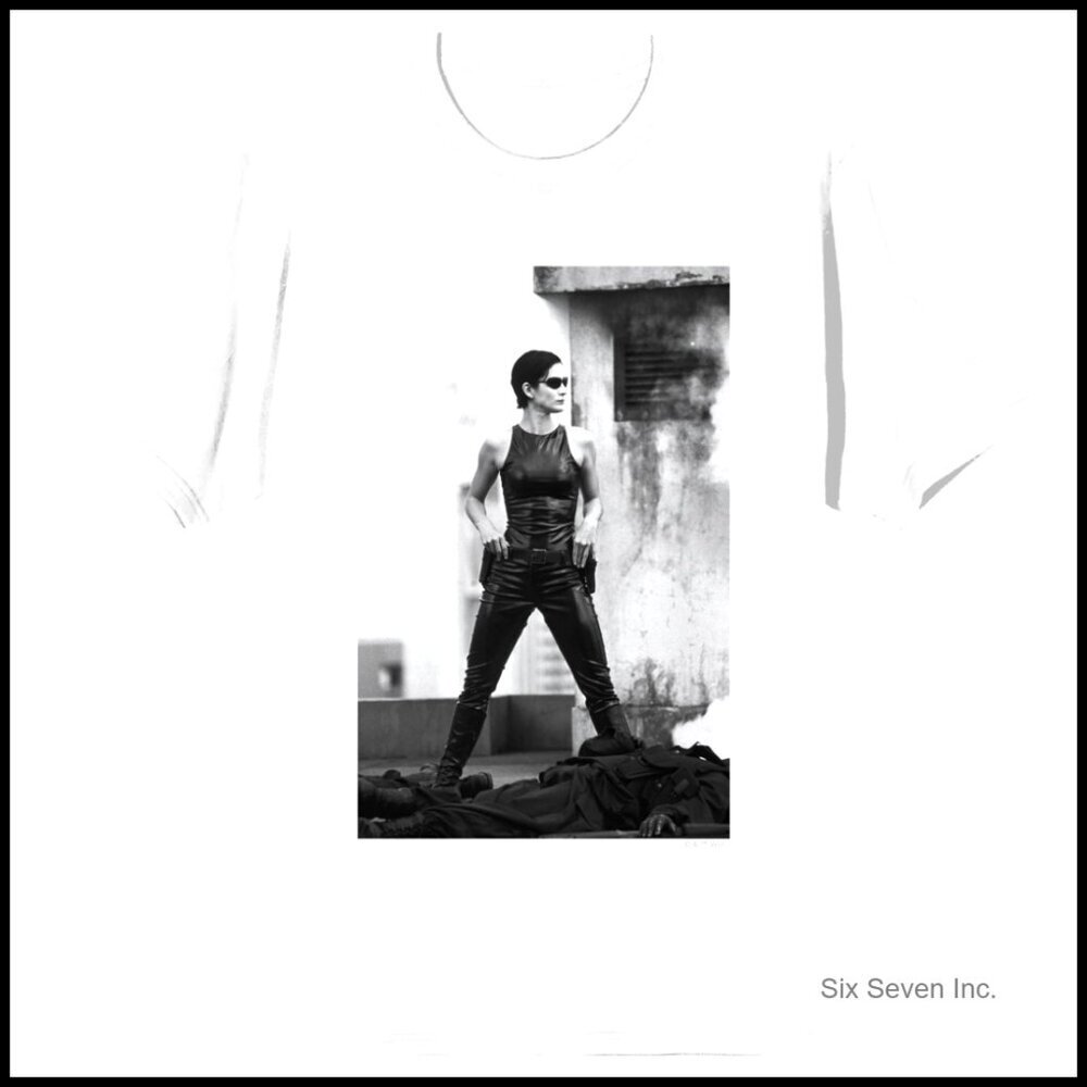 The Matrix Trinity Rooftop Graphic Tee Classic Fit Retro Y2K Style